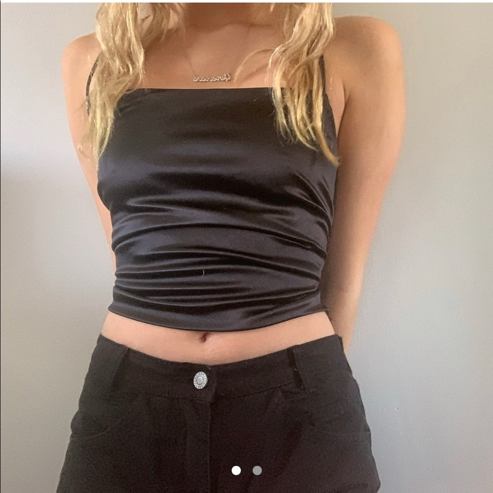 black silk shirt